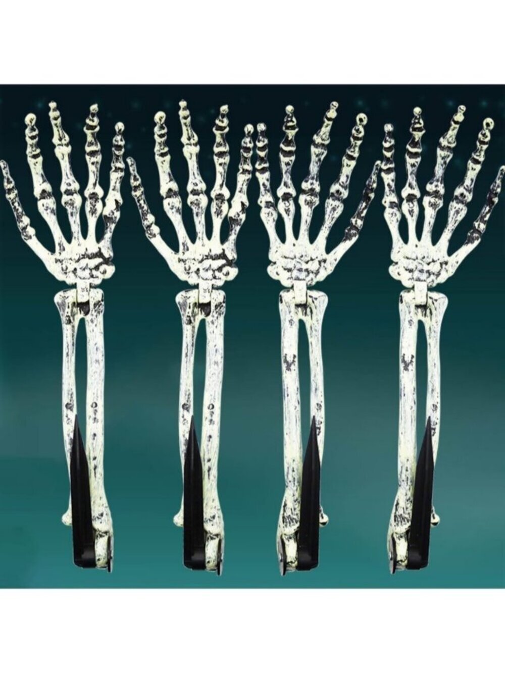 4 Pack Skeleton Stakes Halloween Decorations Skull Arms Hands Stake (2 Pairs)